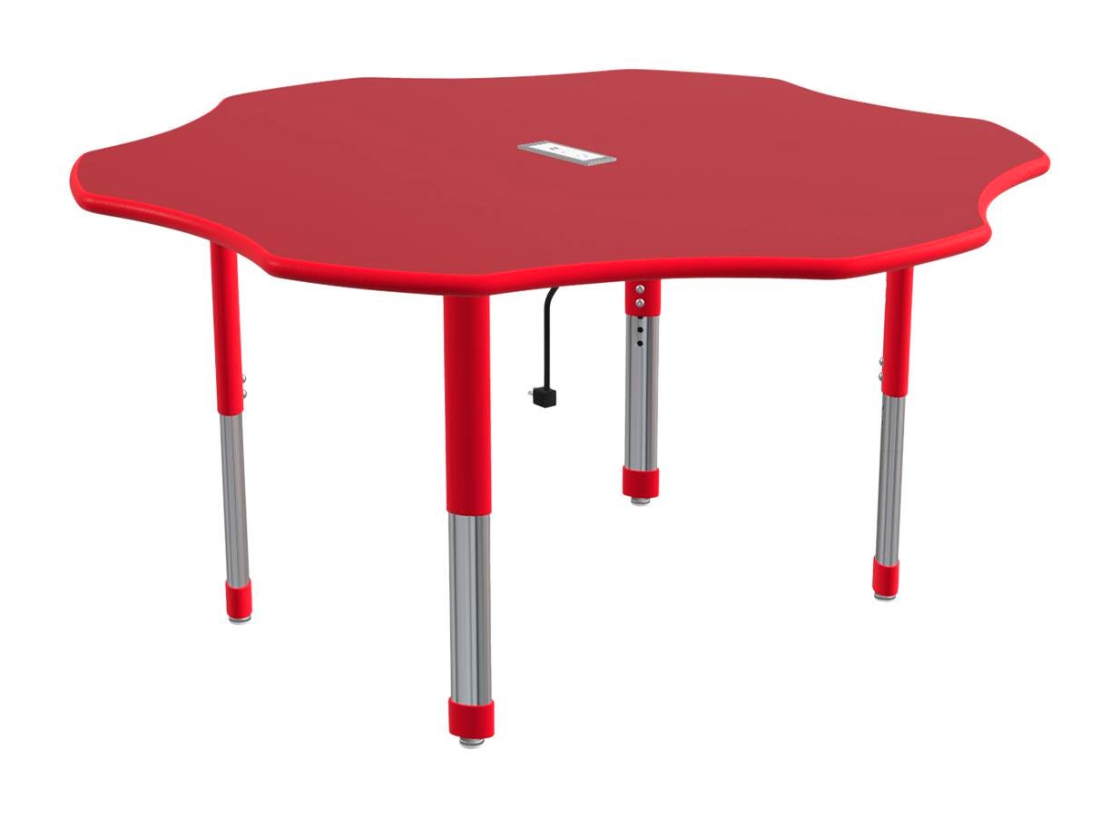 Classroom Select Activity Table with Power, Flower, 60 Inches 4000358